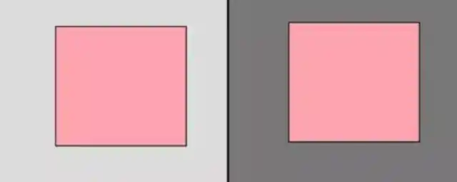 Can you tell which pink square is darker?